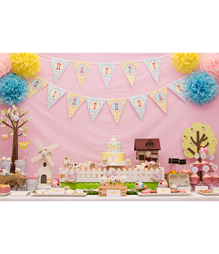 Girlie Pastel Barnyard Farm Birthday Party Printables Collection 